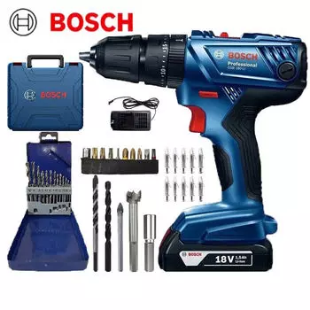 Bosch ударная литиевая электрическая дрель, ручная дрель, электрическая отвертка GSB180-Li, электроинструмент 18 В