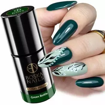 Boska Nails 325 Green Bottle Hybrid Varnish Uv/led Bottle Green 6 мл