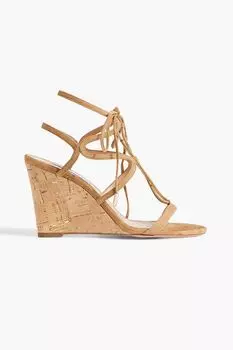 Босоножки Aliya 85 на танкетке AQUAZZURA, песочный