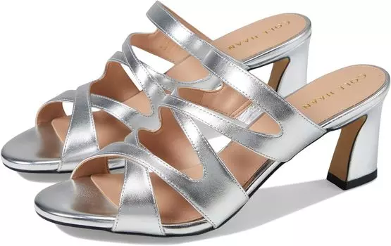 Босоножки Alyse Heeled Sandal 65 mm Cole Haan, цвет Silver Specchio Leather