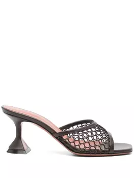 Босоножки Amina Muaddi в сеточку 65 мм, коричневый