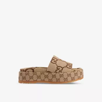 Босоножки Angelina из ламе с узором gg Gucci, черный