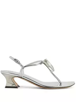 Босоножки Anthonia 45 с кристаллами Giuseppe Zanotti, серебяный