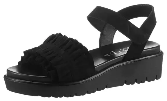 Босоножки Ara на платформе "BILBAO", летняя обувь, босоножки, каблук на платформе, с застежкой-липучкой, ширина G, черный