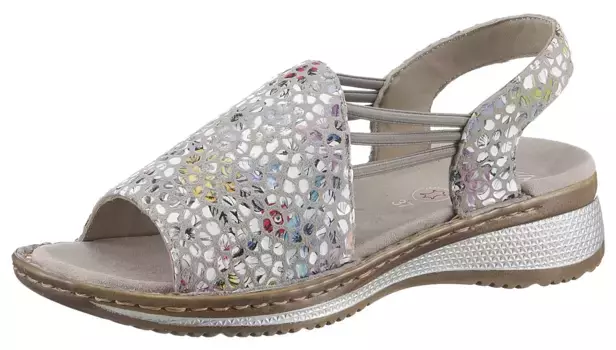 Босоножки Ara с ремешками "HAWAII", летняя обувь, босоножки, танкетка, с эластичными лентами, ширина G, цвет Taupe Multi