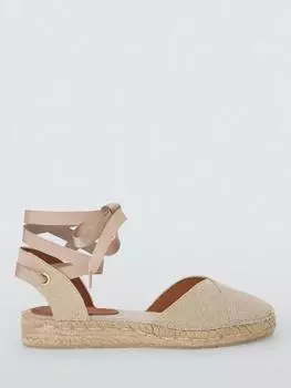 Босоножки-эспадрильи nyla на шнуровке с v-образным вырезом на щиколотке John Lewis, бежевый