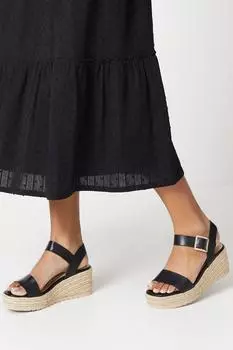 Босоножки-эспадрилья на танкетке с массивной подошвой Gabriella Oasis, черный