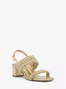 Босоножки Audrina с металлизированным плетеным каблуком Michael Kors, золотой