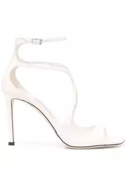 Босоножки Azia 95 с квадратным носком JIMMY CHOO, белый