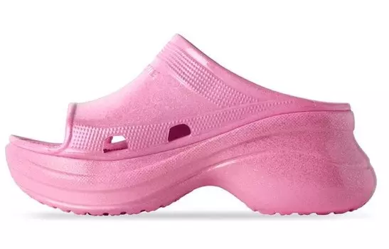 Босоножки Balenciaga x Crocs на платформе, розовый