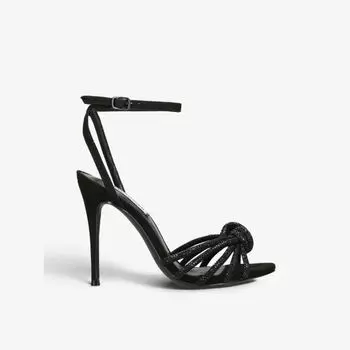 Босоножки Bedazzle на каблуке из искусственной замши, украшенные стразами Steve Madden, черный