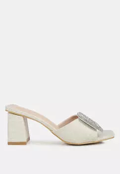 Босоножки без застежек, украшенные стразами naflah London Rag, цвет natural