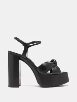 Босоножки bianca на платформе с завязками Saint Laurent, черный