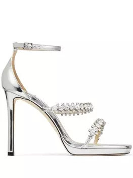 Босоножки Bing 105 с эффектом металлик Jimmy Choo, серебристый