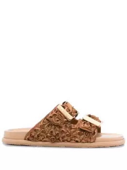 Босоножки Birky с пряжками Casadei, коричневый