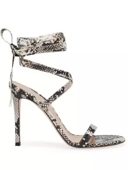 Босоножки Borneo со змеиным принтом Gianvito Rossi, серый