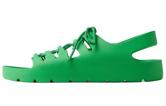 Босоножки Bottega Veneta Jelly Lace Up, зеленый
