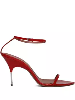Босоножки Bruna 95 с ремешками Amina Muaddi, красный