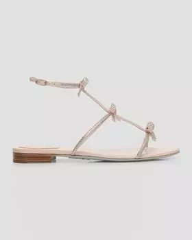 Босоножки Caterina с ремешком на щиколотке и декорированным бантом Rene Caovilla, цвет Pink