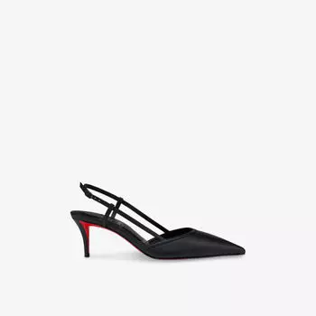 Босоножки Christian Louboutin Мисс Z 60 на каблуке кожаные, черный