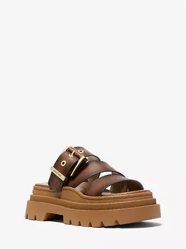 Босоножки Colby из полированной кожи на платформе Michael Kors, коричневый