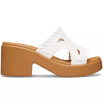 Босоножки Crocs Brooklyn Woven Heel, коричневый/белый