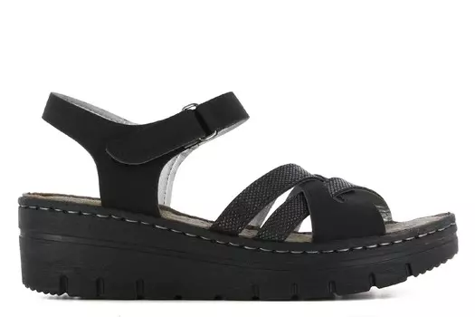 Босоножки Cron на танкетке Casas, черный