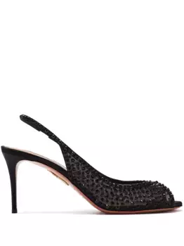 Босоножки Crystal Lover 75 Aquazzura, черный