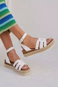 Босоножки Dakota на плоской платформе с круглыми соединенными ремешками Linzi, белый