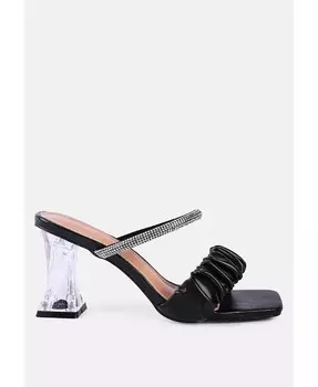 Босоножки Date в прозрачном каблуке со стразами London Rag, черный
