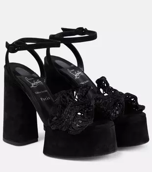 Босоножки Deia Frou Alta из макраме Christian Louboutin, черный