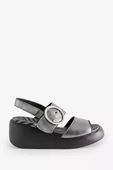 Босоножки Digo на танкетке Fly London, серебряный