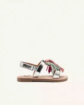 Босоножки для девочек из разноцветной кожи с кожаной стелькой Gioseppo, многоцветный