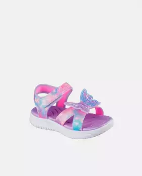 Босоножки для девочек с подсветкой Skechers, фуксия
