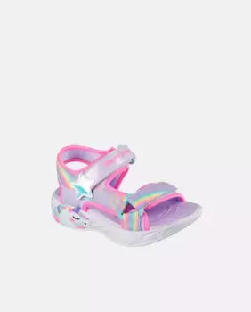 Босоножки для девочки с рисунком единорога Skechers, сиреневый