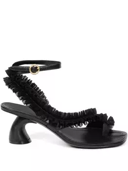 Босоножки DRIES VAN NOTEN 65 с оборками, черный
