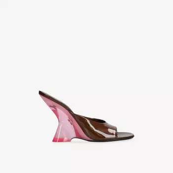 Босоножки Dries Van Noten Bulle на каблуке кожаные, коричневый