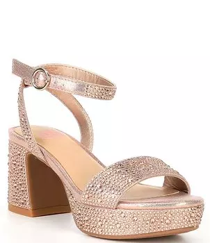 Босоножки Ellie-Girl на платформе со стразами для девочек (молодежная) GB, розовый