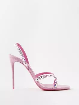 Босоножки emilie 100 с кристаллами Christian Louboutin, розовый