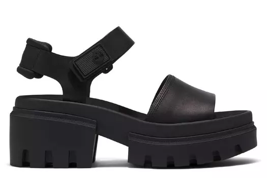 Босоножки Everleigh на каблуке с ремешком на щиколотке Timberland, черный