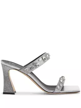 Босоножки Flaminia 85 с кристаллами Giuseppe Zanotti, серебяный