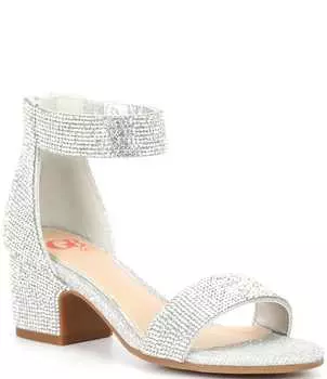 Босоножки GB для девочек Roniiee со стразами и ремешком на щиколотке (молодежная), серебро