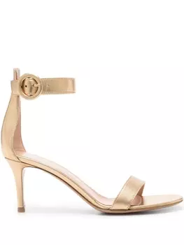 Босоножки Gianvito Rossi, кожа металлик Portofino, 70 мм, золотистый