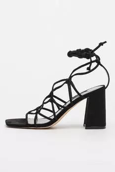 Босоножки Glaven из экозамши на массивном каблуке Nine West, черный