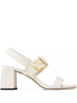 Босоножки Hawke 70 с пряжками Jimmy Choo, белый