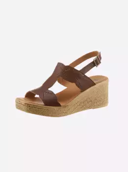 Босоножки Heine на танкетке, коричневый