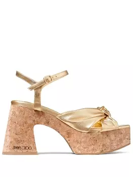 Босоножки Heloise 95 мм Jimmy Choo, золотистый