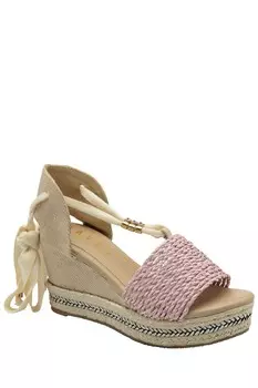 Босоножки Hesian на танкетке с завязками Ravel, розовый