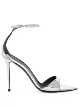 Босоножки Intriigo 90 с эффектом металлик Giuseppe Zanotti, серебяный