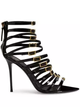 Босоножки Intriigo Punk 105 с ремешками Giuseppe Zanotti, черный